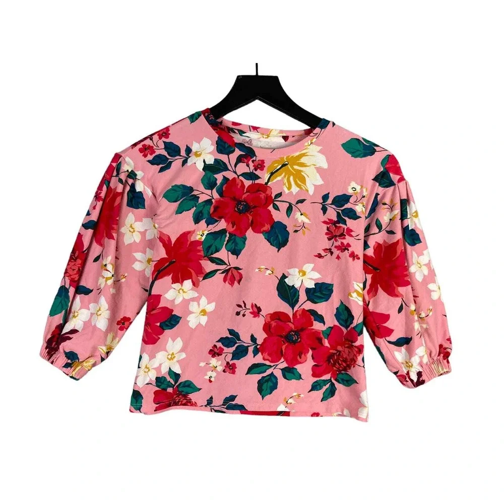 Old‎ Navy Girls Pink Floral Top Long Sleeve Shirt Size Small Casual Fashion Cute